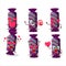 Purple long candy package cartoon character with love cute emoticon