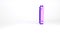 Purple Long luminescence fluorescent energy saving lamp icon isolated on white background. Minimalism concept. 3d