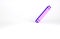 Purple Long luminescence fluorescent energy saving lamp icon isolated on white background. Minimalism concept. 3d