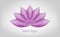 Purple Lotus logo, Flower of Life. Sacred Geometry. Symbol of Harmony and Balance. Sign of purity. Chakra Yoga design isolated