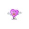 Purple love balloon cartoon character style with silent gesture