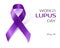 Purple Lupus awareness ribbon isolated on white