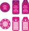 Purple and magenta valentine tags