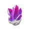 Purple magic crystal, gemstone vector rock or gem