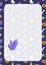 Purple magic crystal. Note paper. Page. Halloween notebook sheet. Cartoon, flat, vector