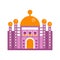 Purple majestic palace building vector illustration