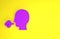 Purple Man coughing icon isolated on yellow background. Viral infection, influenza, flu, cold symptom. Tuberculosis