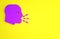 Purple Man coughing icon isolated on yellow background. Viral infection, influenza, flu, cold symptom. Tuberculosis