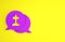 Purple Man graves funeral sorrow icon isolated on yellow background. The emotion of grief, sadness, sorrow, death