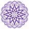 Purple Mandala Designs: Sharp Lines, Religious Symbolism, And Floral Motifs