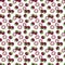 Purple mangosteen seamless pattern illustration on white background. exotic tropical fruit from southeast Asia