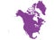 Purple map of North America
