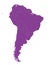 Purple map of South America