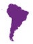 Purple map of South America