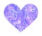 Purple marble heart. the silhouette of the heart is a symbol of love.