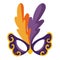 purple mardi gras mask