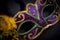 A purple mardi gras or venetian mask