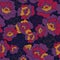 Purple maroon mustard abstract rose carnation pattern