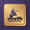 Purple Mars rover icon isolated on purple background. Space rover. Moonwalker sign. Apparatus for studying planets