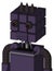 Purple Mech With Cube Head And Toothy Mouth And Red Eyed And Three Dark Spikes