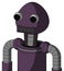 Purple Mech With Rounded Head And Square Mouth And Two Eyes