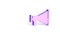 Purple Megaphone icon isolated on white background. Speaker sign. Minimalism concept. 3d illustration 3D render