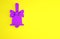 Purple Merry Christmas ringing bell icon isolated on yellow background. Alarm symbol, service bell, handbell sign