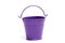 Purple metal bucket decorative isolated on white