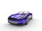 Purple metallic sports car - front view