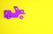 Purple Military jeep icon isolated on yellow background. Minimalism concept. 3d illustration 3D render