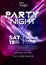 Purple modern night glow light party music night poster template.