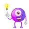 Purple monster have a solution illustration vector