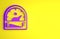 Purple Motor gas gauge icon isolated on yellow background. Empty fuel meter. Full tank indication. Minimalism concept