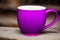 A purple mug. The Royal Indulgence. The Majestic Violet Mug. Generative AI