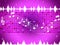 Purple Music Background Means Sparkling Sqaures And Party