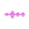 Purple music sound wave symbol with mirror reflection