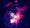 Purple nebula in outer space. Elements of this image furnished by NASA