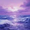 Purple Neoclassicism Seascape Abstract Painting