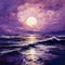 Purple Neoclassicism Seascape Abstract Painting