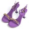 Purple New Fashionable Women's High Heels With Gold Chain on white background