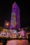 The purple night scene of nanjing xinjiekou city.