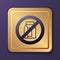 Purple No pack of milk icon isolated Purple background. Not allow milk. Allergy concept, lactose intolerance allergy