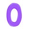 purple number 0 in cartoon style, color number zero as a balloon, fun math