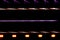 Purple orange light streaks, bright neon rays, transfer data network, stage screen background concept