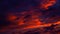 Purple orange sunset. Dramatic evening sky with clouds. Fiery sky background with space for design.