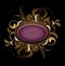 Purple oval with fancy design