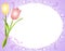 Purple Oval Tulips Flower Frame Border