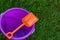 Purple Pail With Orange Shovel