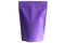 Purple paper standup coffee bag with zipper on white background