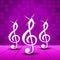 Purple Party background with treble clef